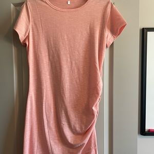 NWOT Coral Pink Blogger Dress Short Sleeve Short Size Large